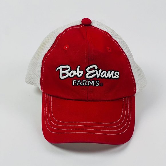 Vintage Bob Evans Farm Red White Unisex Snapback Adjustable Hat - Picture 1 of 7
